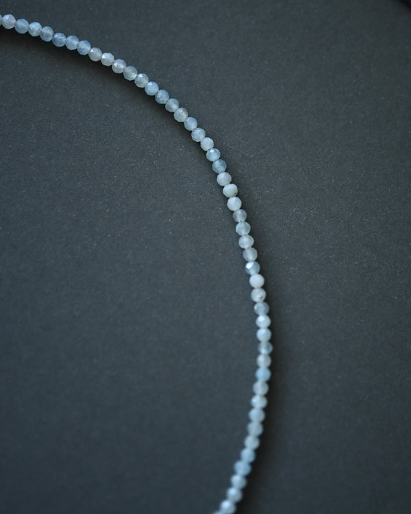 Aquamarine Necklace - 3mm Beaded