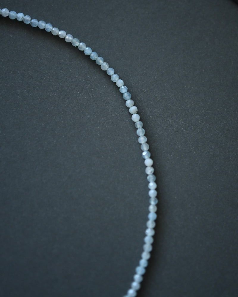 Aquamarine Necklace - 3mm Beaded