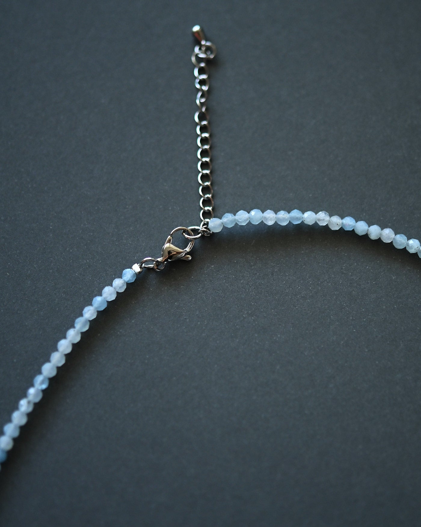 Aquamarine Necklace - 3mm Beaded
