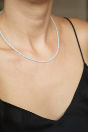 Aquamarine Necklace - 3mm Beaded