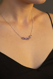 Amethyst Cluster Necklace — Sterling Silver