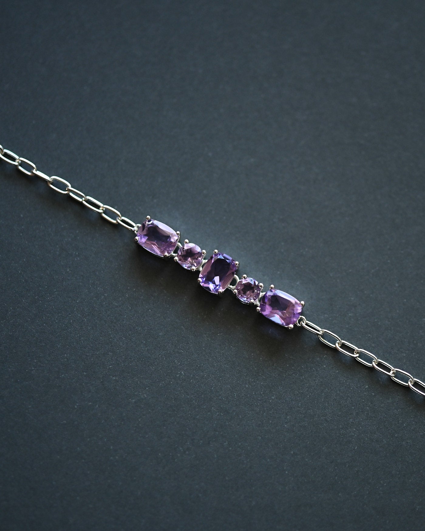 Amethyst Cluster Necklace — Sterling Silver