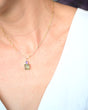 Bezel-Set Green + Purple Quartz Necklace on Paperclip Chain