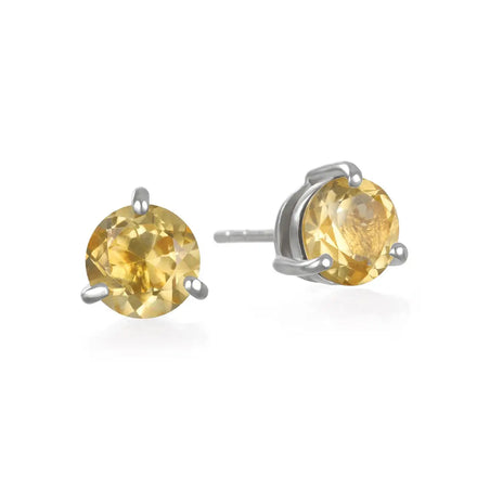 Citrine Stud Earrings — Citrine crystal specimen