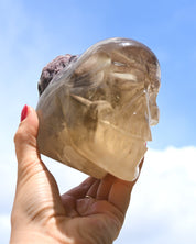 Citrine & Lepidolite Skull Carving, Brazil