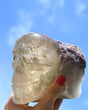 Citrine & Lepidolite Skull Carving, Brazil