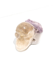 Citrine & Lepidolite Skull Carving, Brazil