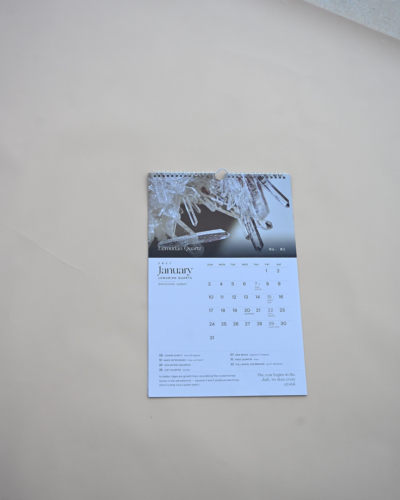 2027 Lunar & Mineral Wall Calendar - Cover