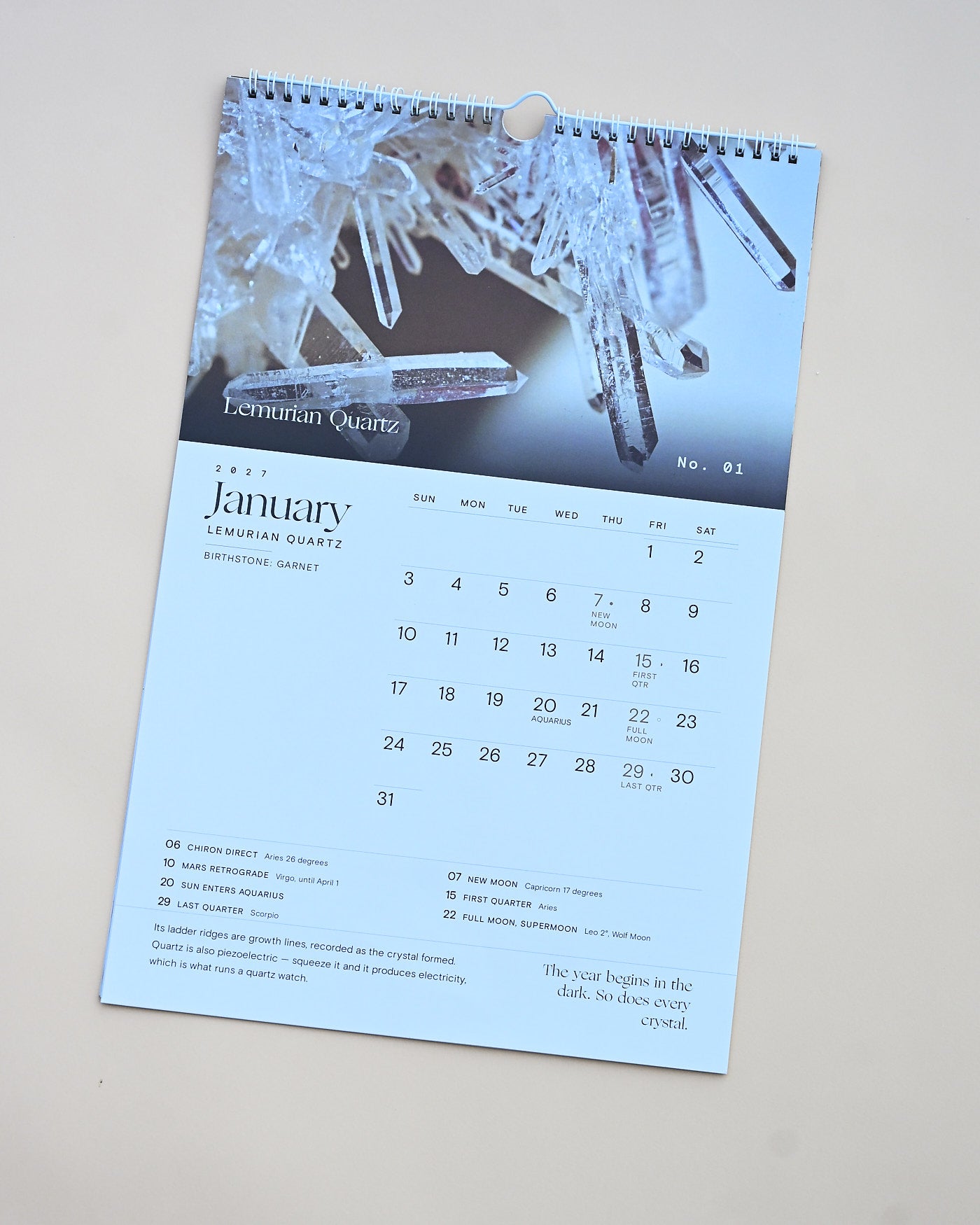 2027 Lunar and Mineral Calendar
