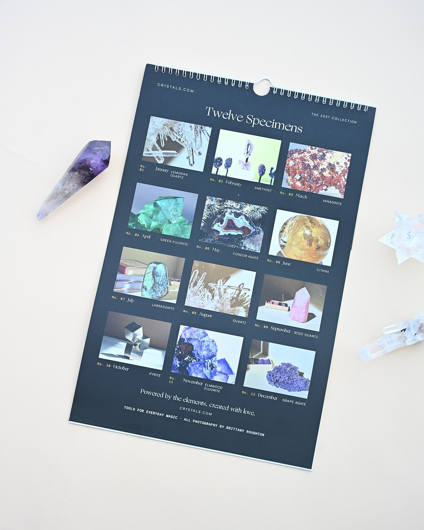 2027 Lunar & Mineral Wall Calendar - Month Detail
