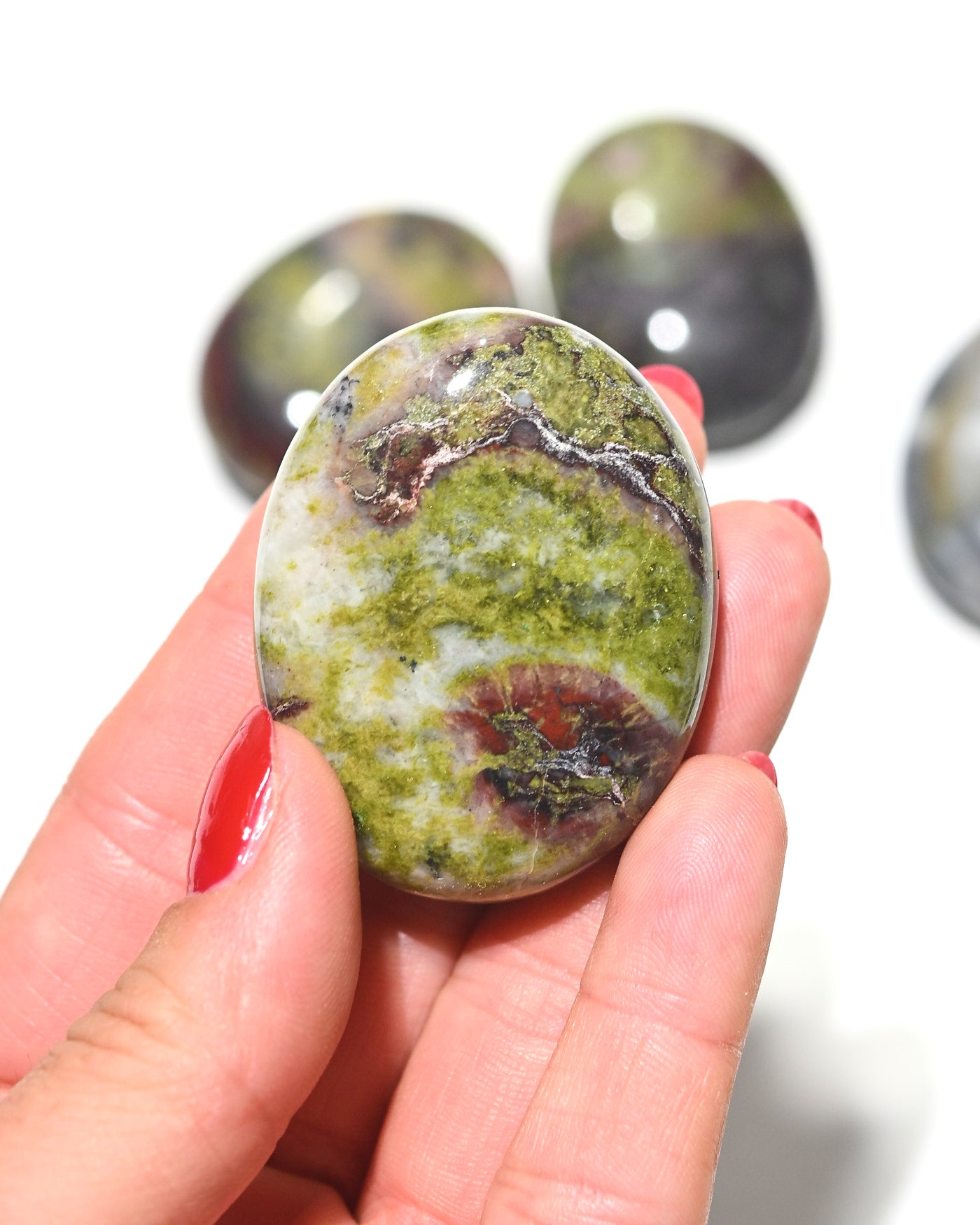 Dragon Blood Jasper Palm Stone