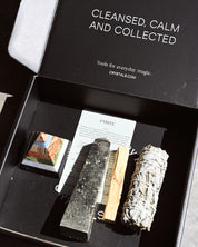 Crystal Protection & Chakra Balancing Set – Pyrite, Sage & Palo Santo