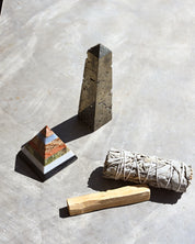Crystal Protection & Chakra Balancing Set – Pyrite, Sage & Palo Santo