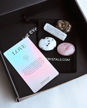 Love Crystal Kit – Rose Quartz, Moonstone, Rhodonite & Selenite