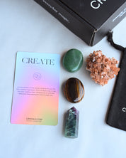 Create Crystal Kit – Fluorite, Aventurine, Tiger’s Eye & Aragonite