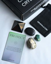 Protect Crystal Kit – Shungite, Malachite, Pyrite & Tourmaline