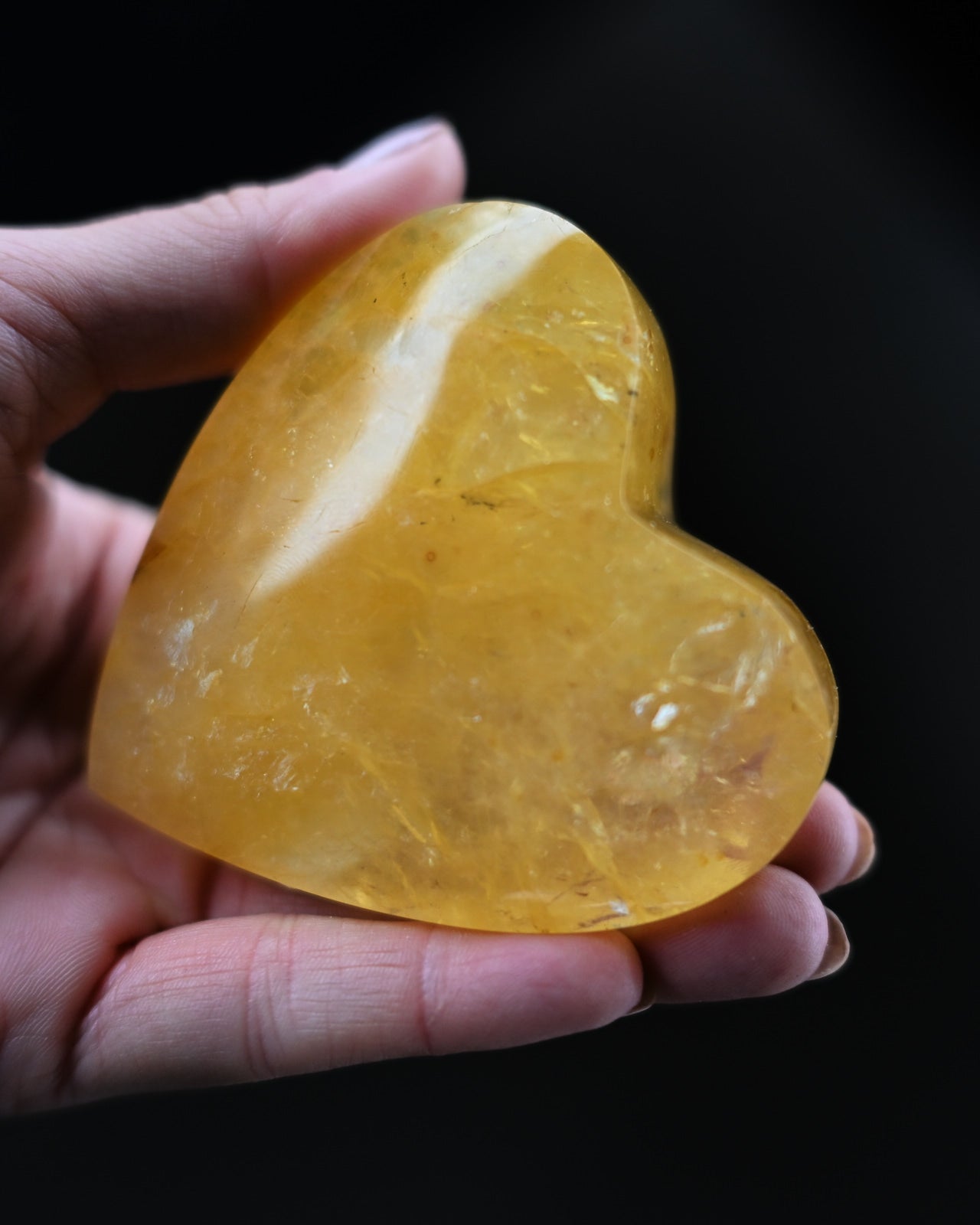 Yellow Hematite Quartz  Heart