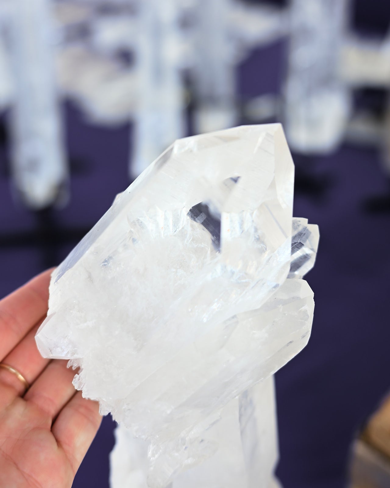 Clear Quartz Cluster on Stand III