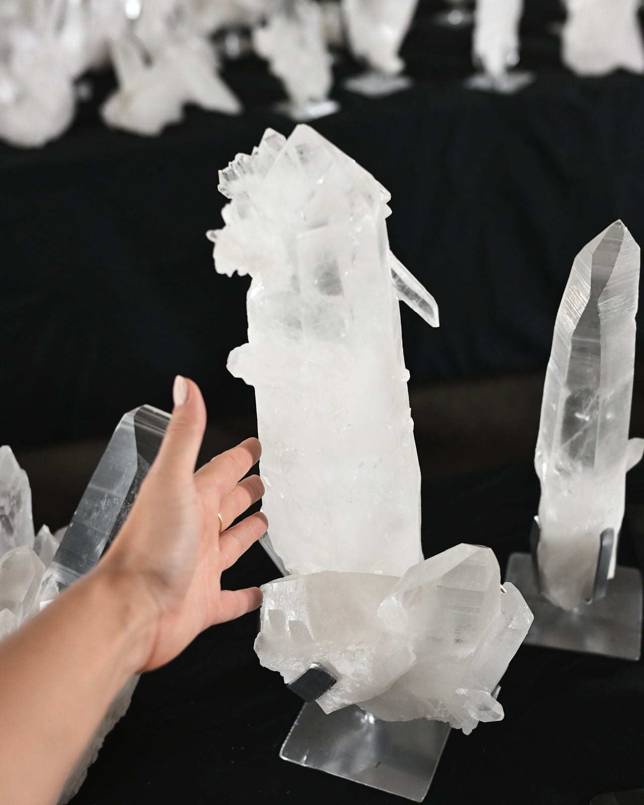 14lb Lemurian Quartz Cluster on Stand
