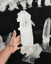 14lb Lemurian Quartz Cluster on Stand