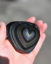 Rainbow Obsidian Heart