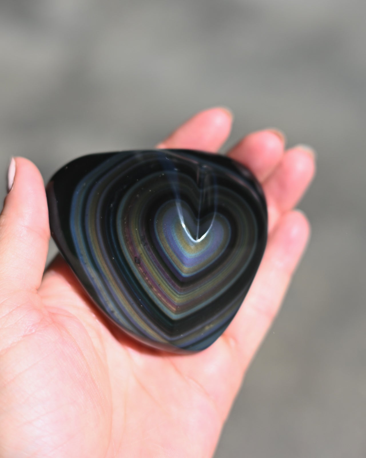 Rainbow Obsidian Heart