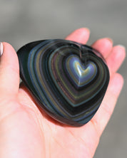 Rainbow Obsidian Heart