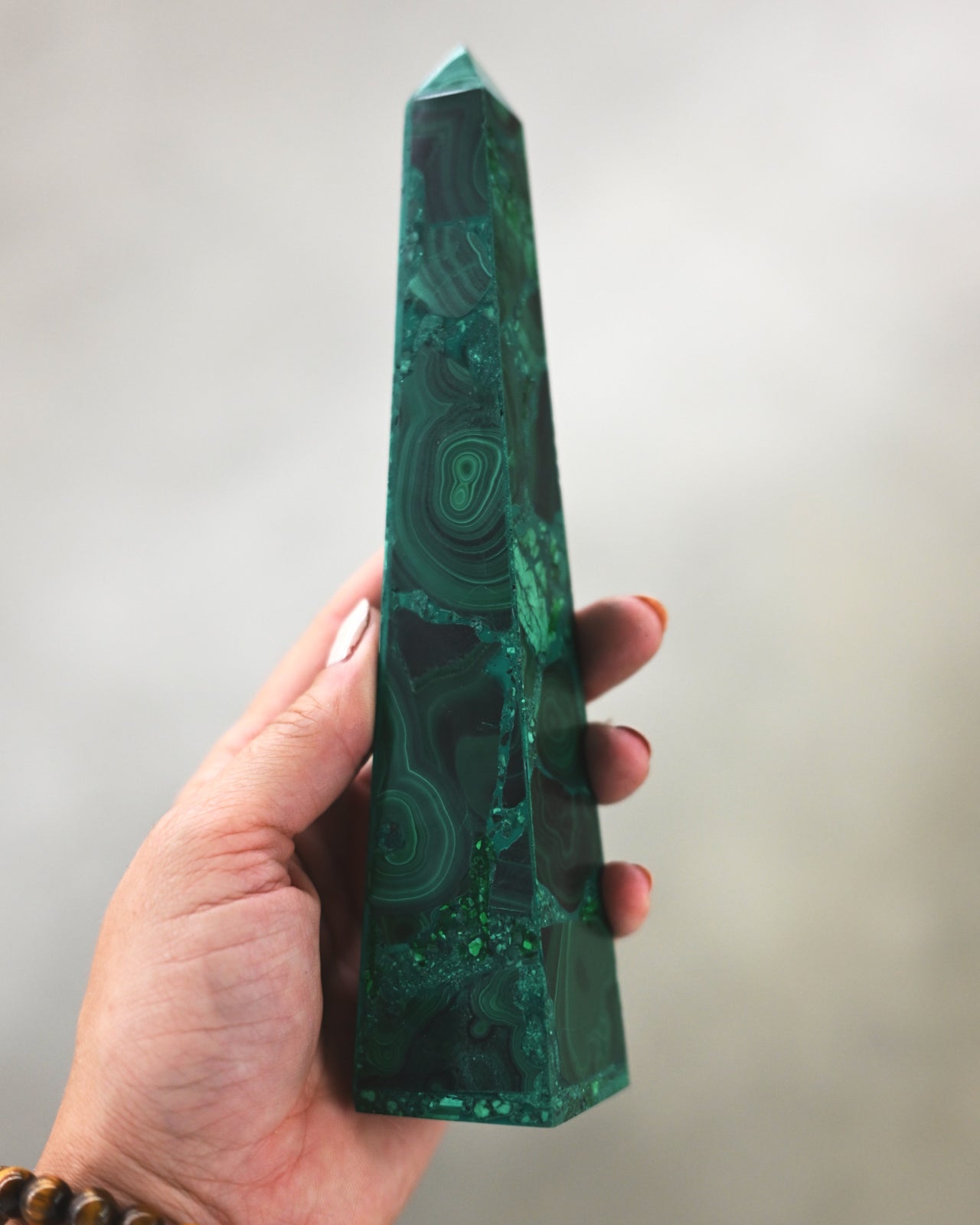 Malachite Obelisk 7.5inch