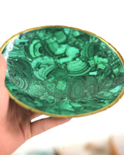 Malachite Bowl with Gold Rim