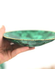 Malachite Bowl with Gold Rim