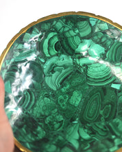 Malachite Bowl with Gold Rim