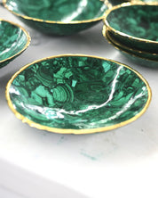 Malachite Bowl with Gold Rim