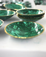 Malachite Bowl with Gold Rim