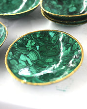 Malachite Bowl with Gold Rim