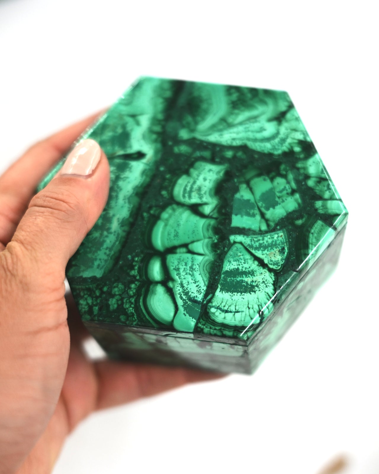 Handcrafted Malachite Box