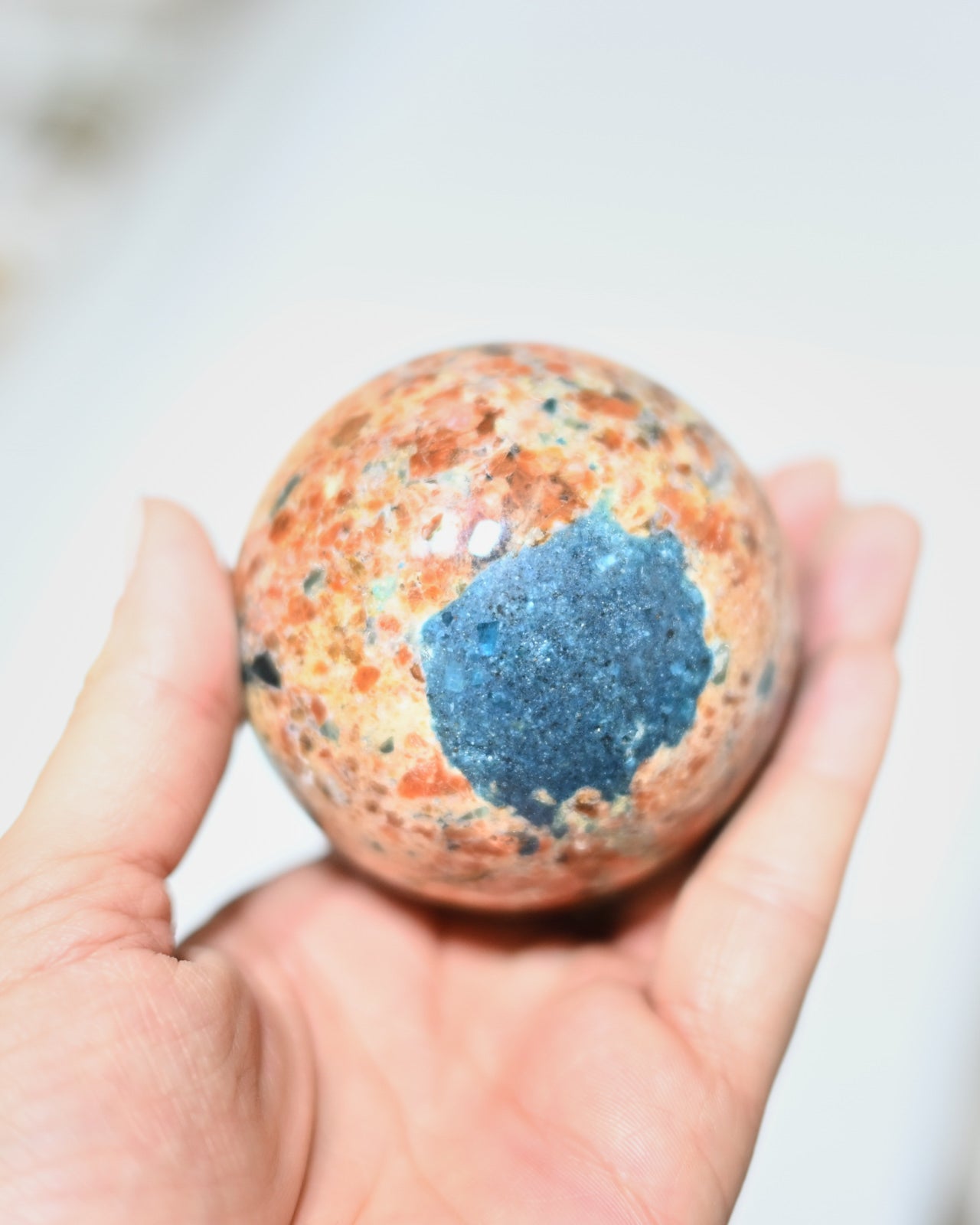 Orange Calcite + Apatite Sphere
