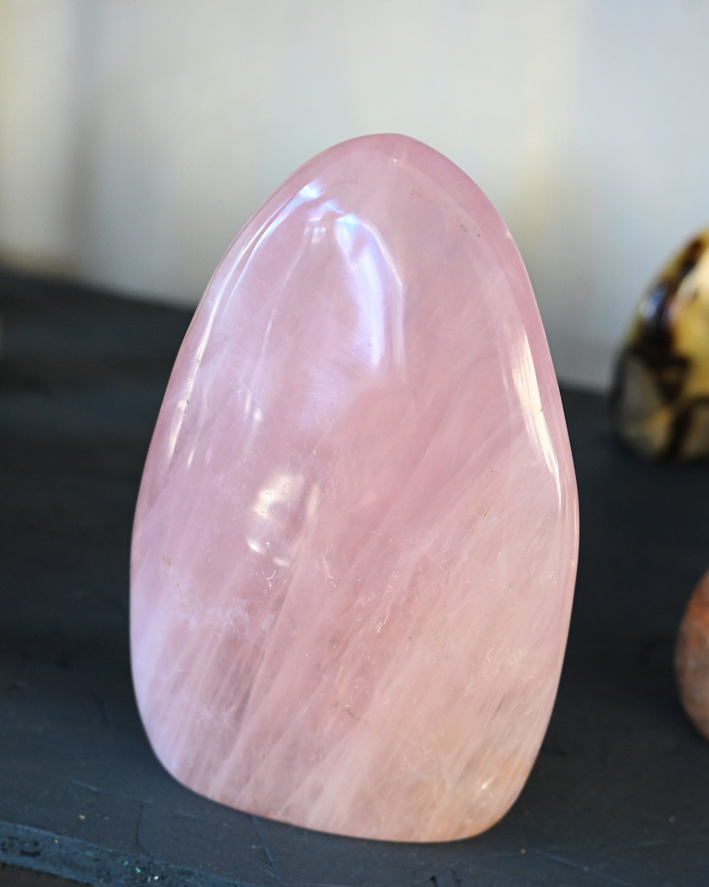 Rose quartz statement freeform standing display