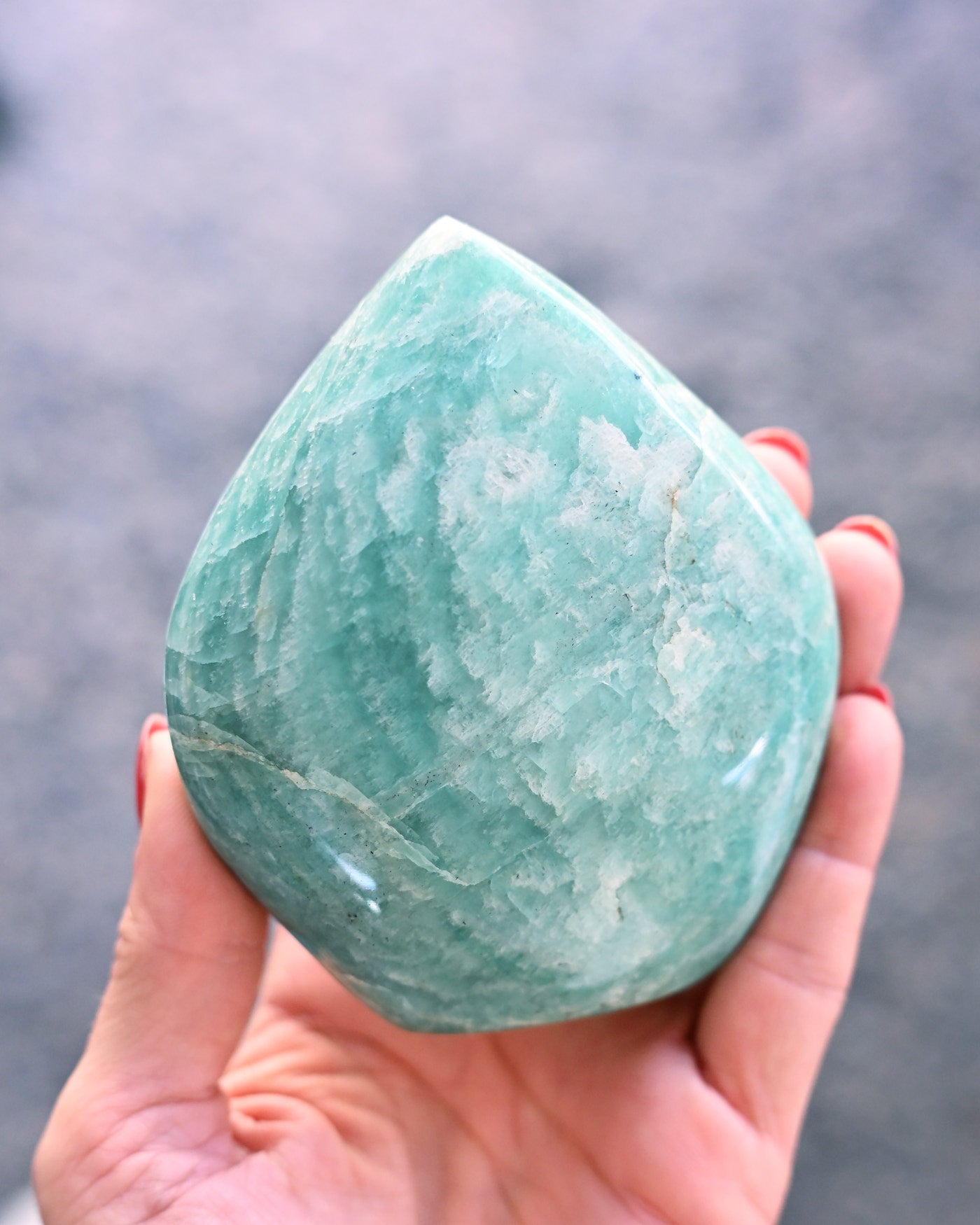 Amazonite freeform teal green detail