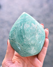 Amazonite freeform teal green detail