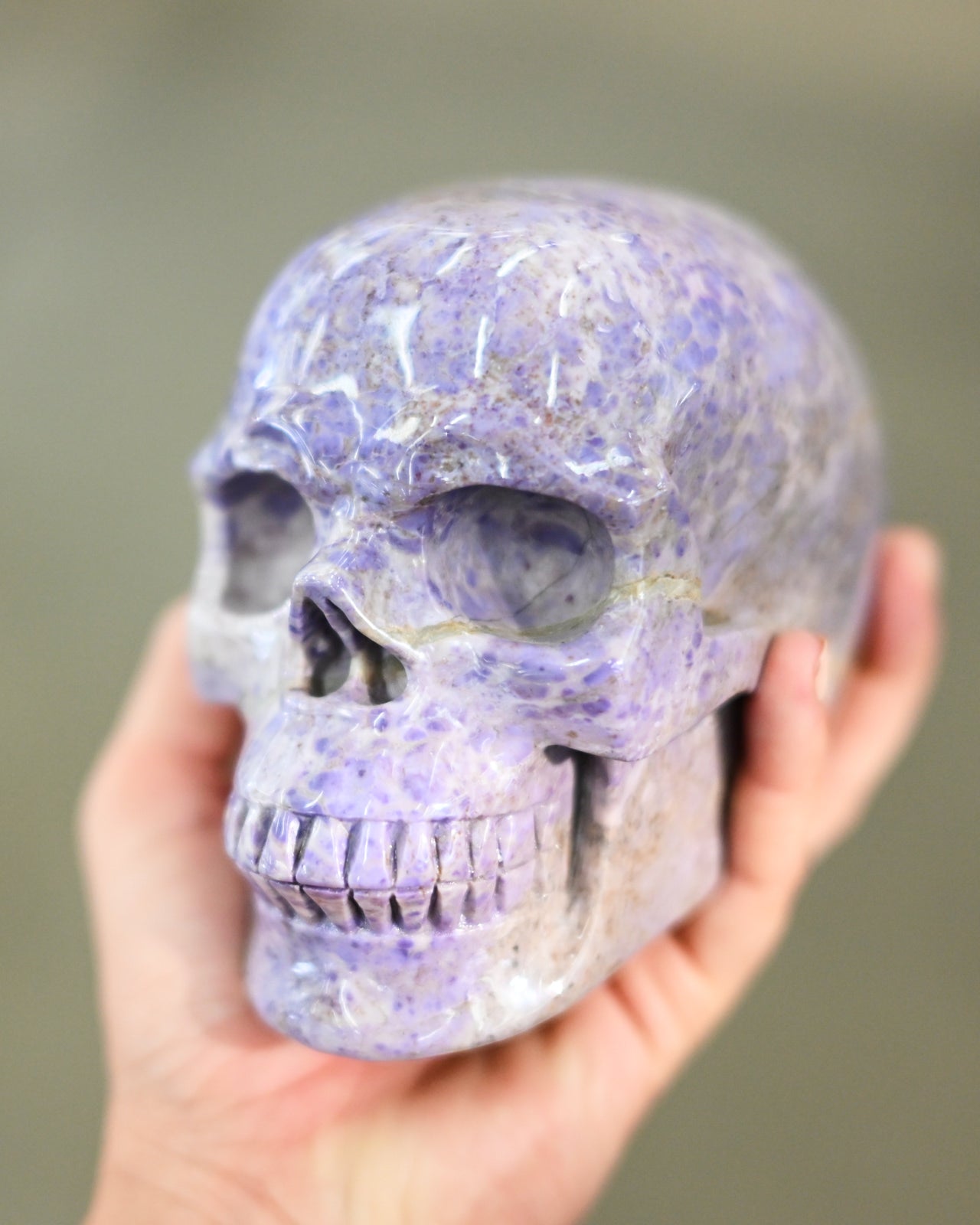 Rare Turkish Lavender Jade Skull