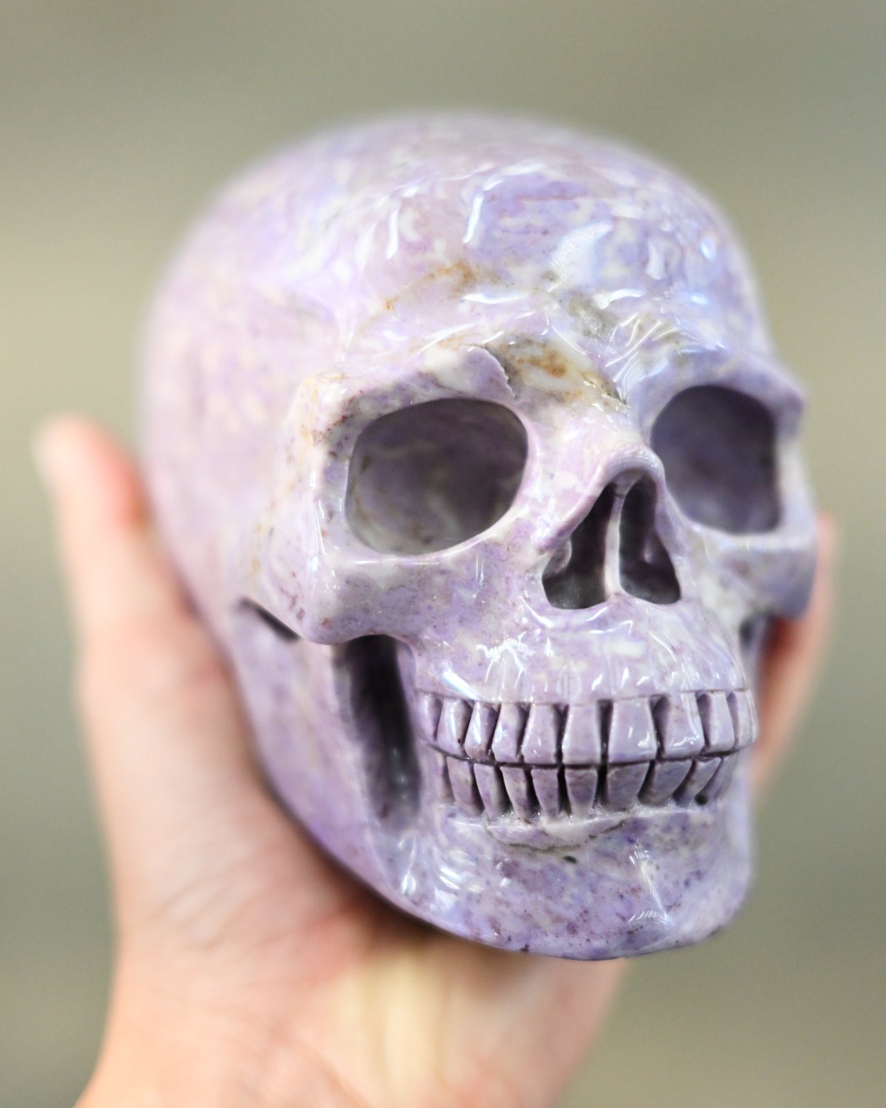 Rare Turkish Lavender Jade Skull
