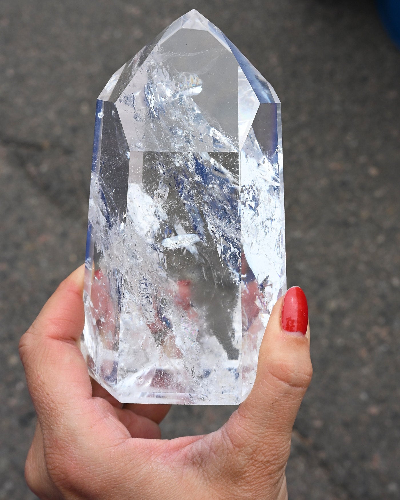 Rose quartz geometric point Brazil