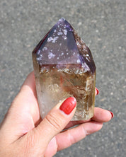 Rose quartz geometric point detail