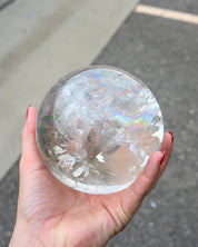 Rainbow rutile statement clear Quartz sphere Brazil