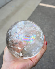 Rainbow rutile statement clear Quartz sphere Brazil