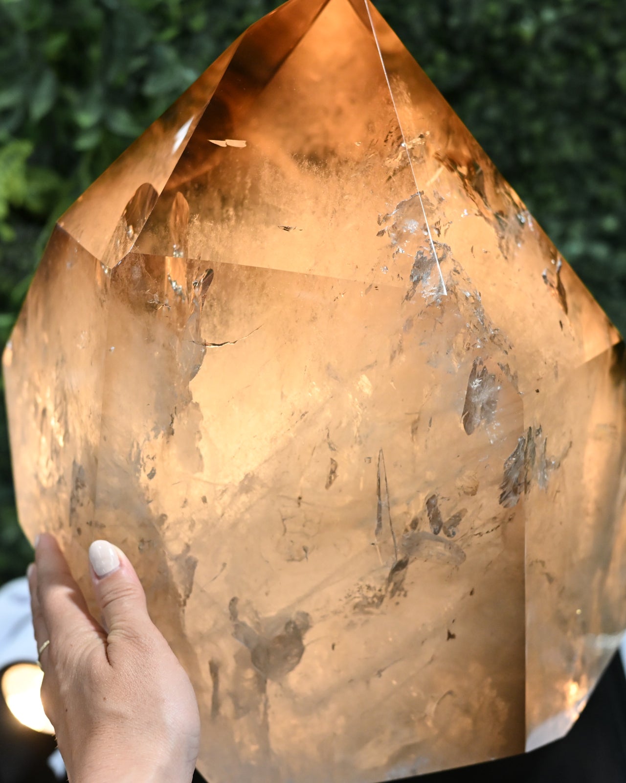Museum Grade 78 lbs natural Smoky Quartz on Stand