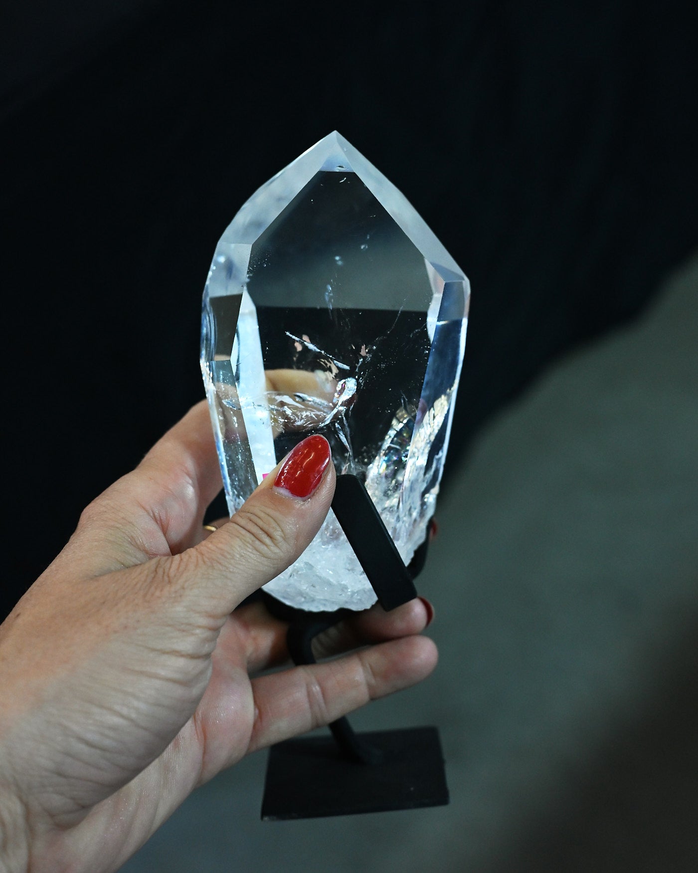 Clear Quartz Point on Stand