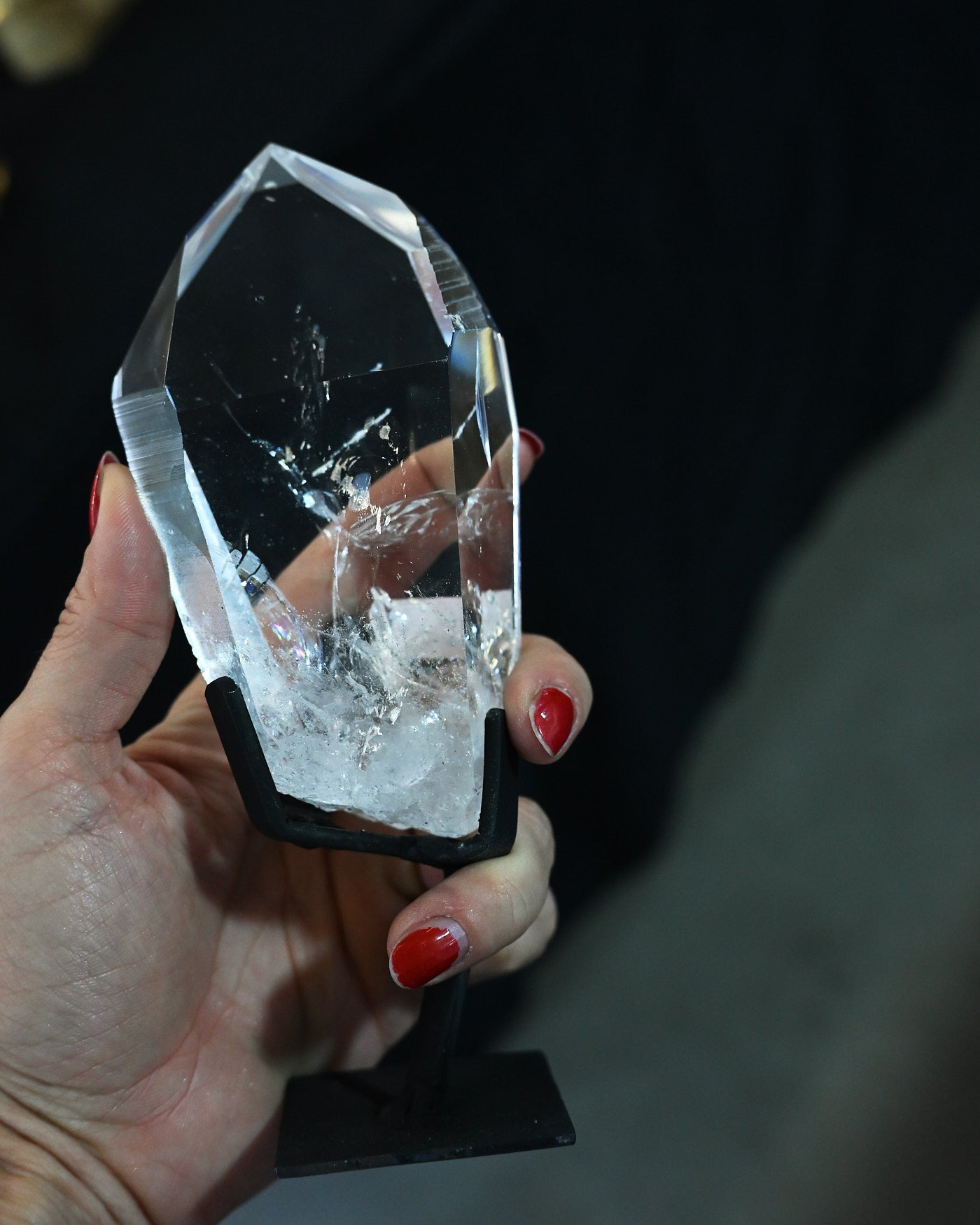 Clear Quartz Point on Stand