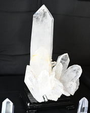28lb Statement Clear Quartz Multi-Point Cluster on Rotating Stand
