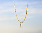 Citrine & Amazonite Paperclip Necklace
